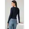 Çıtçıt Detaylı Bluz Lacivert T4343