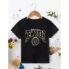 Çocuk Unisex Baskılı T-Shirt - Siyah