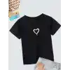 Çocuk Unisex Baskılı T-Shirt - Siyah