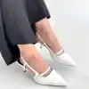 Darina Beyaz Cilt Topuklu Ayakkabı