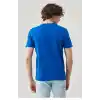 Erkek 24/1 Düz A Kalite Oversize T-shirt - Mavi