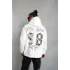 Erkek 98 Baskılı Kapşonlu Sweat - Beyaz