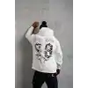 Erkek 98 Baskılı Kapşonlu Sweat - Beyaz