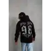 Erkek 98 Baskılı Kapşonlu Sweat - Siyah