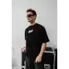 Erkek Baskılı Oversize T-shirt - Siyah