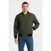 Erkek Bomber Mont Ceket – Fermuarlı, Kapitone İçi Astarlı, Su İtici Kumaş, Regular Fit, Uzun Kollu, Yandan Cepli, Bahar & Kış Rahat Günlük Stil - Haki