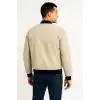 Erkek Bomber Mont Ceket – Fermuarlı, Kapitone İçi Astarlı, Su İtici Kumaş, Regular Fit, Uzun Kollu, Yandan Cepli, Bahar & Kış Rahat Günlük Stil - Bej