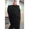 Erkek Diagonel Mikro dokulu Cepli Beli Lastilki Pantolon - Siyah