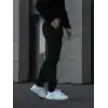 Erkek Diagonel Mikro dokulu Cepli Pantolon - Siyah