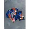 Erkek Dijital Baskılı Şortlu Takım - Mavi
