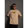 Erkek Dijital Baskılı T-Shirt - Bej