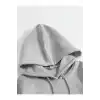 Erkek Düz Kapüşonlu Sweat - Boyalı Gri