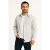Erkek Fitilli Kadife Cepli Gömlek Oversize Rahat Kalıp - Gri
