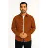 Erkek Fitilli Kadife Cepli Gömlek Oversize Rahat Kalıp - Kahverengi