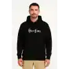 Erkek Kapşonlu Sweatshirt – Oversize Üç İplik Şardonlu Hoodie, “Other Lives” Ön & Arka Baskılı, Kanguru Cepli, Kışlık Rahat Günlük Stil - Siyah