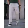 Erkek Keten Cepli Çıma Dikişli jogger Buggy Pantalon Rahat kalıp - Gri