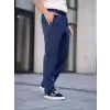 Erkek Keten Cepli Çıma Dikişli jogger Buggy Pantalon Rahat kalıp - Lacivert