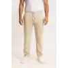 Erkek Keten Pantolon – Cepli, Beli Lastikli ve Bağcıklı, Nefes Alan Rahat Kalıp, Yazlık ve Baharlık Günlük Giyim, Şık & Konforlu Boru Paça Model - Bej