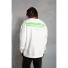 Erkek Oversize Sweatshirt – Beyaz Renk | Ön ve Sırt Baskılı, Üç İplik İçi Pamuklu Kumaş, Rahat Kalıp, Ribanalı Kışlık Sweat | Winagain Polizei Serisi - Beyaz