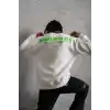 Erkek Oversize Sweatshirt – Beyaz Renk | Ön ve Sırt Baskılı, Üç İplik İçi Pamuklu Kumaş, Rahat Kalıp, Ribanalı Kışlık Sweat | Winagain Polizei Serisi - Beyaz