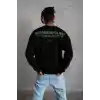 Erkek Oversize Sweatshirt – Siyah Renk | Ön ve Sırt Baskılı, Üç İplik İçi Pamuklu Kumaş, Rahat Kalıp, Ribanalı Kışlık Sweat | Winagain Polizei Serisi - Siyah