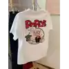 Erkek Oversize Tişörtü  Popeye the Sailor Retro Vintage Ispanak | Hediye olarak idealdir, farklı boyutları mevcuttur. - Beyaz