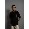Erkek Sırt Baskılı A Kalite Oversize T-shirt - Siyah