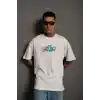 Erkek Sırt Baskılı T-shirt - Beyaz