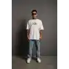 Erkek Sırt Baskılı T-shirt - Beyaz