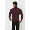 Erkek Tam Boğazlı Fitilli Likrali Koşkorse Badi - Bordo