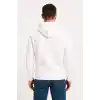 Erkek Üç İplik Kapüşonlu Kanguru Cepli SweatShirt hoodie - Beyaz
