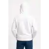Erkek Üç İplik Kapüşonlu Kanguru Cepli SweatShirt hoodie - Beyaz