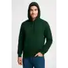 Erkek Üç İplik Kapüşonlu Kanguru Cepli SweatShirt hoodie - Haki