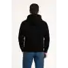 Erkek Üç İplik Kapüşonlu Kanguru Cepli SweatShirt hoodie - Siyah