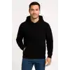 Erkek Üç İplik Kapüşonlu Kanguru Cepli SweatShirt hoodie - Siyah