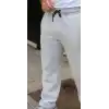 Erkek Üç iplik Kışlık Pamuklu Ovarsize Bağcıklı Düz Paça Cepli Eşofman Altı Spor Rahat Model - Gri