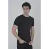 Erkek Yandan Fermuarli Slim fit T-shirt - Siyah