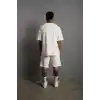 Erkek Alev Baskılı İkili Şortlu Takım - Beyaz