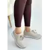 Finna Bej Cilt Bağcıklı Spor Ayakkabı
