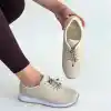 Finna Bej Cilt Bağcıklı Spor Ayakkabı