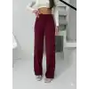 Fitilli şardonlu pantolon bordo a4058