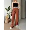 Flamlı kahve pantolon