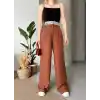Flamlı kahve pantolon