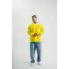 Geniş V yaka Kol Ribana Detaylı SweatShirt - Sarı