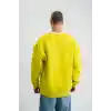 Geniş V yaka Kol Ribana Detaylı SweatShirt - Sarı