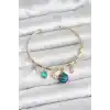 Gezegen Charmlı Gold Renk Pirinç Kadın Bileklik