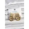 Gold Renk Halka Modelli Pirinç Kadın Küpe