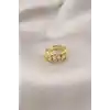 Gold Renk Metal Zincir Model Taşlı Kadın Yüzük