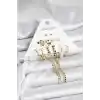 Gold Renk Pirinç 6lı Kadın Küpe Seti