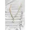 Gold Renk Pirinç Yıldız Model Kadın Kolye